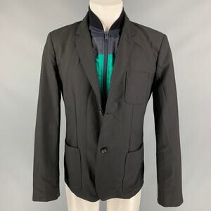 MARC by MARC JACOBS Size L Black & Navy Polyester Blend Jacket